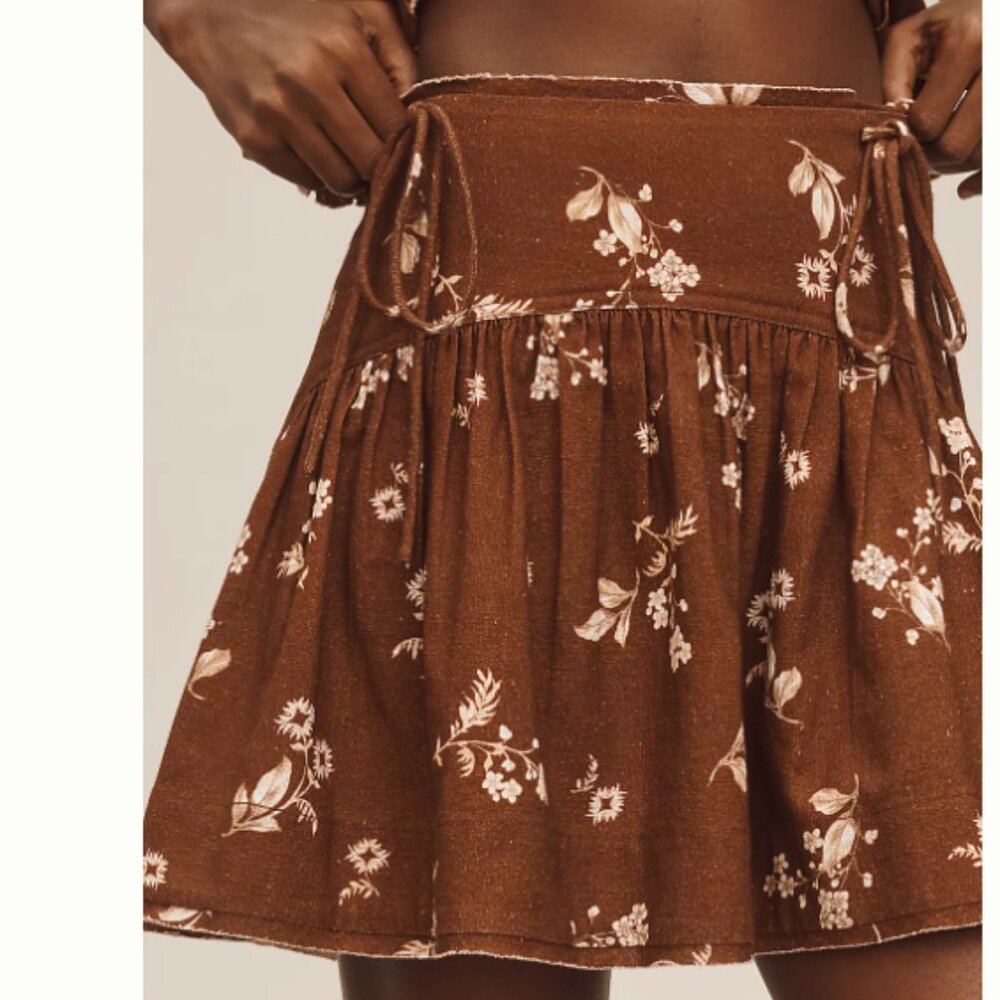 Brand New By Anthropologie Basque Split Mini Skirt